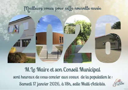 Carte de voeux avec invitation mairie Estillac